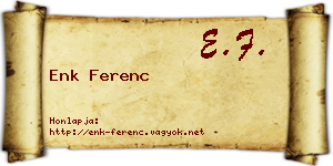 Enk Ferenc névjegykártya